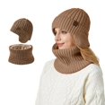 thumbnail image 1 of Winter Unisex Knitted Hat Scarf Set Warm Lined Ear Cold Weather Accessories, 1 of 3