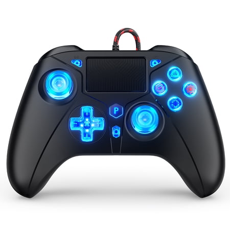 Wired RGB PS5 Controller for Platystation 5 - Multi-Platform Compatibility with PS4/PC - RGB Lighting, Advanced Audio, and Customizable Features for Enhanced Gaming