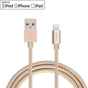 [2-Pack] Clambo iPhone Chargers Apple Mfi Certified 6.6'f feet Lightning to USB Charger Charging Cables Cords for iPhones - Gold