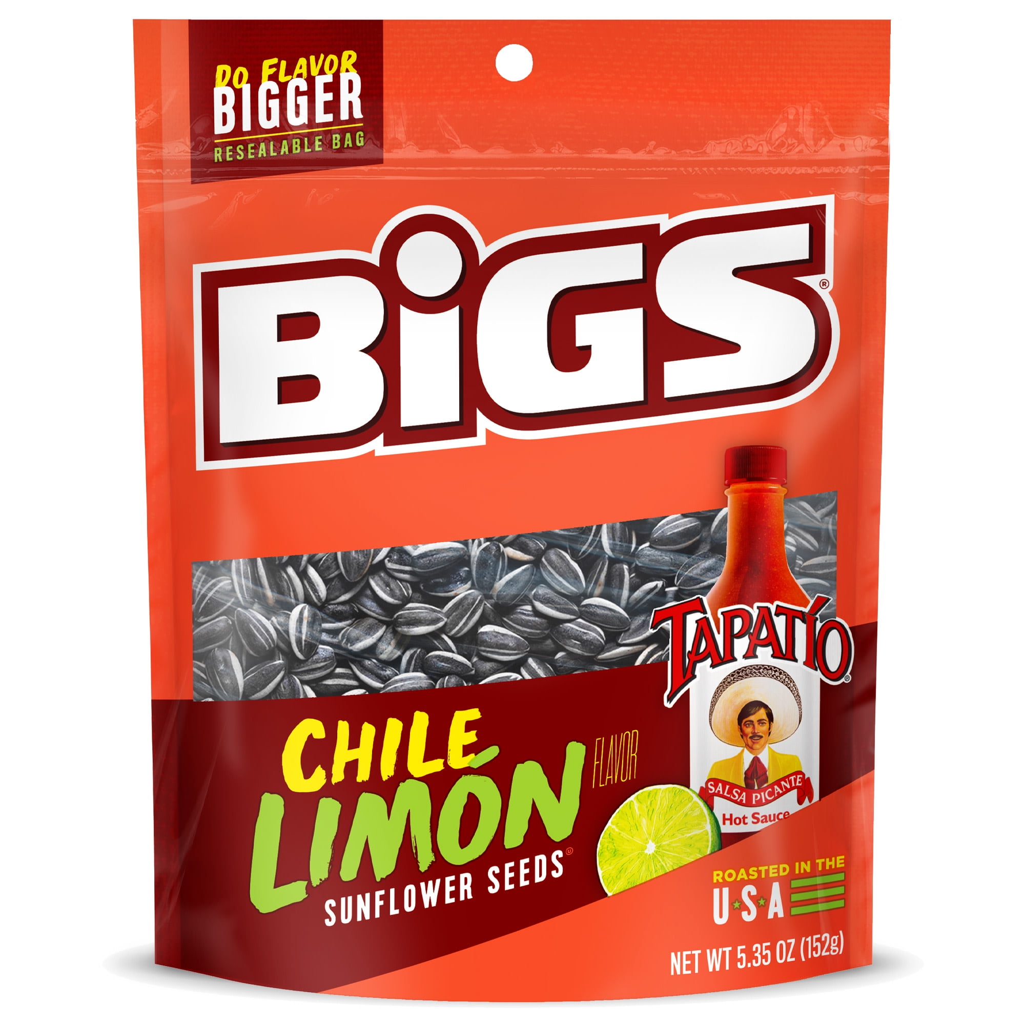 BIGS Tapatio Chile Limon Sunflower Seeds, 5.35-oz. Bag (Pack of 12