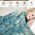 thumbnail image 3 of Fenyluxe Sea Coral Starfish Blue Seaweed Throw Blanket for Couch Sofa Bed Office Decor All Seasons Lightweight Anti-Wrinkle Exquisite Gifts 60x80in, 3 of 6