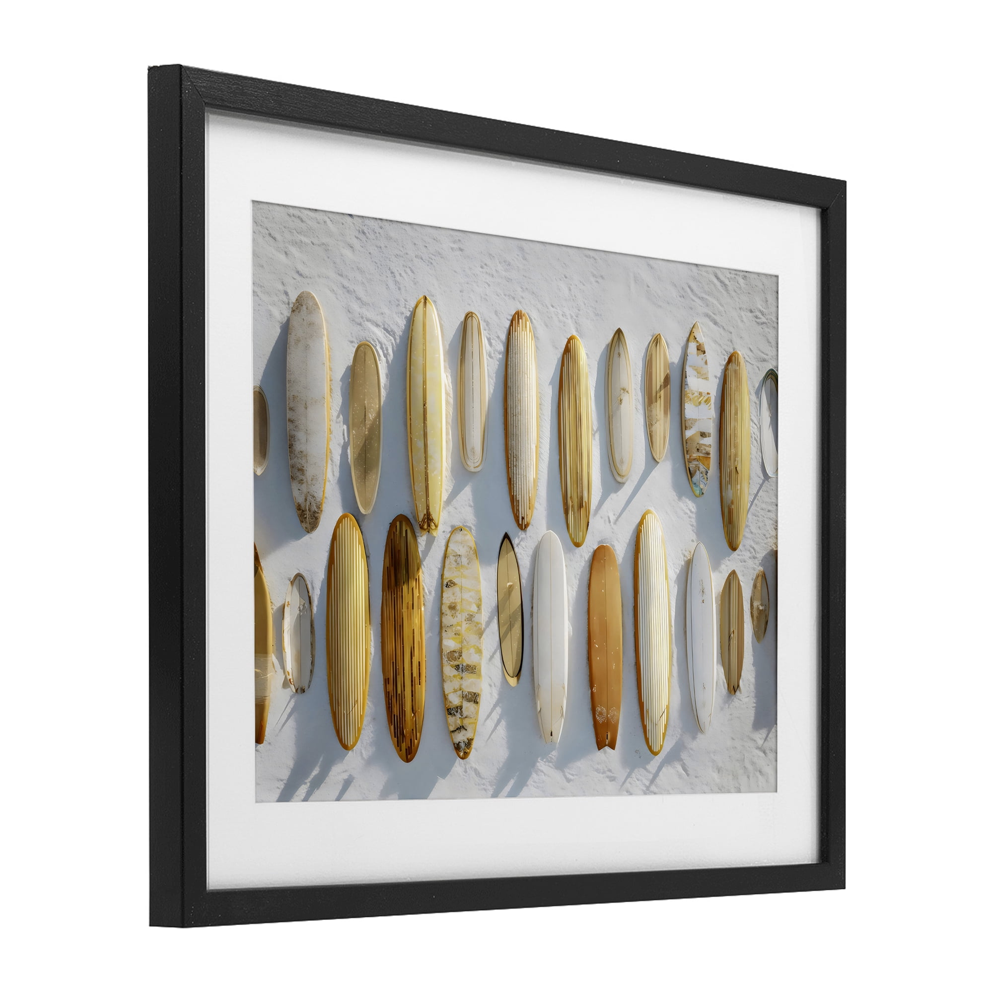 Stupell Industries Vintage Surfboard Collection Black Framed Print Under Glass, design by Franklyn Gregory