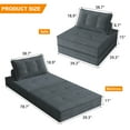 thumbnail image 6 of HNEBC Convertible Folding Sofa Bed with Pillows, Twin Size Sleeper Chair Floor & Futon Couch, Folding Sleeping Mattress for Living Room/Guest/Home Apartment/Loft/Dorm/Home Office (Dark Gray, 3 PCS), 6 of 8