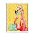 thumbnail image 4 of Stupell Industries Flamingo Calling Dial Telephone Groovy Flowers Wallpaper Graphic Art White Framed Art Print Wall Art, Design by Amelie Legault, 4 of 5