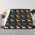 thumbnail image 1 of Fotbe Plaid Dachshund Manta de Franela con Estampado, Manta Ultrasuave para Cama, Sofá, Auto, Hipoalergénica y Antibolitas-80"x60", 1 of 6