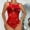 Red, variant on uublik Valentines Lingerie Set for Women Plus Size Babydoll Bodysuit Sexy Naughty Lace