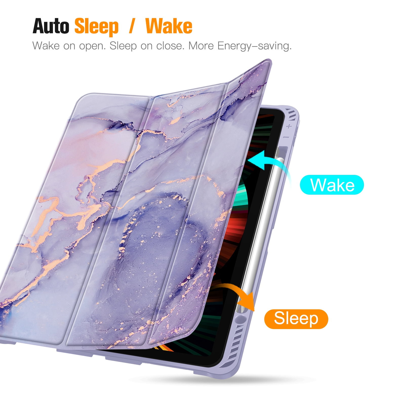 Fintie TPU Case with Pencil Holder for iPad Pro 12.9-inch 5th/4th/3rd Generation - Slim Soft TPU Protective Cover with Auto Wake/Sleep for iPad Pro 12.9 (2021/2020/2018)