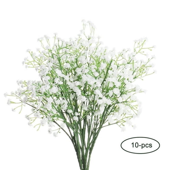Nvzi 10-Pack Artificial Baby's Breath Gypsophila Silk Flower Bouquets for Wedding & Home Decor