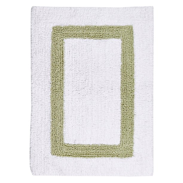 Better Trends Hotel Collection Bath Rug 21" X 34" White & Sage