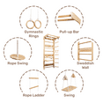 thumbnail image 2 of Wooden Swedish Ladder Wall Set – Kids Stall Bars for Exercise – Swedish Gymnastic Wall Gym – Playground, 2 of 5