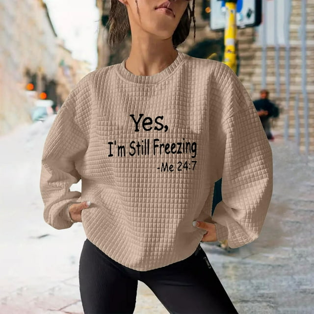 Haut de Noël Mainstayes pour Femmes, Chemisiers Hauts Décontractés pour Femmes à Imprimé, Coupe Ample, Manches Longues, Col Rond, Chandails Sans Capuche