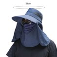 thumbnail image 6 of Outdoor Hat Solid Color Neck Protection Hollow Out Super Breathable Anti-UV Men Sun Hat Riding Hat, 6 of 8