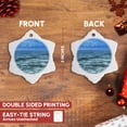 thumbnail image 3 of 3drose, Blue Ocean, 3 inch Snowflake Porcelain Ornament, 3 of 7