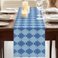 thumbnail image 3 of Table Runners 48 Inches Long Dress Scarves, Blue Geometric Farmhouse Kitchen/Dining Table Runner, Short Coffee Tablerunners, Retro Morocco Abstract Art 13x48 Inch, 3 of 9