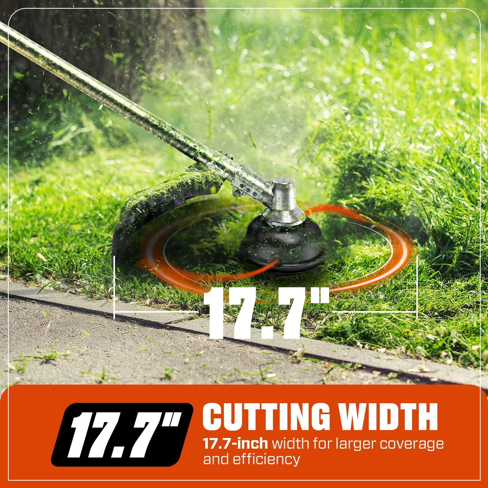 SENIX 17.7” 26.5cc 4-Cycle Gas Weed Eater, 12lb Straight Shaft Handle Adjustable String Trimmer Weed Wacker, GTS4QL-L