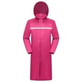 thumbnail image 2 of TFEOQRY Trench Coat Raincoat for Men Long Button Zipper Pocket Hooded Raincoat Cardigan Outdoor Hiking Windbreaker/Raincoat Hot Pink, 2 of 3