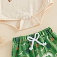 thumbnail image 6 of Staki Newborn Baby Boy Clothes Fishing Short Sleeve Romper Shirt Tops Pants Summer Spring Outfits Hat Set 6M 9M 12M Beige,6-9 Months, 6 of 9