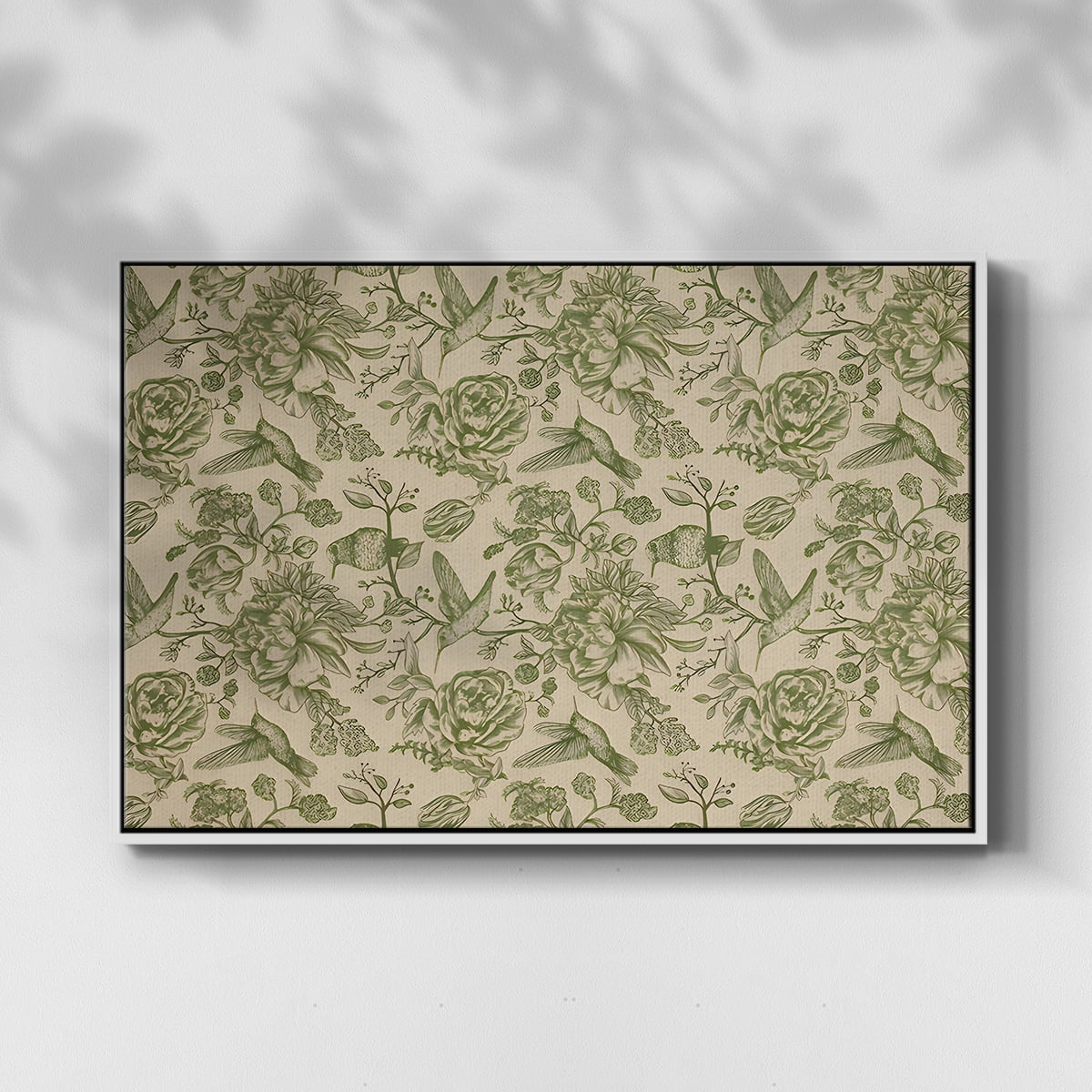 Vintage Abstract Print-I Framed in White Wood Gallery Wrapped Canvas 25 in. x 37 in.