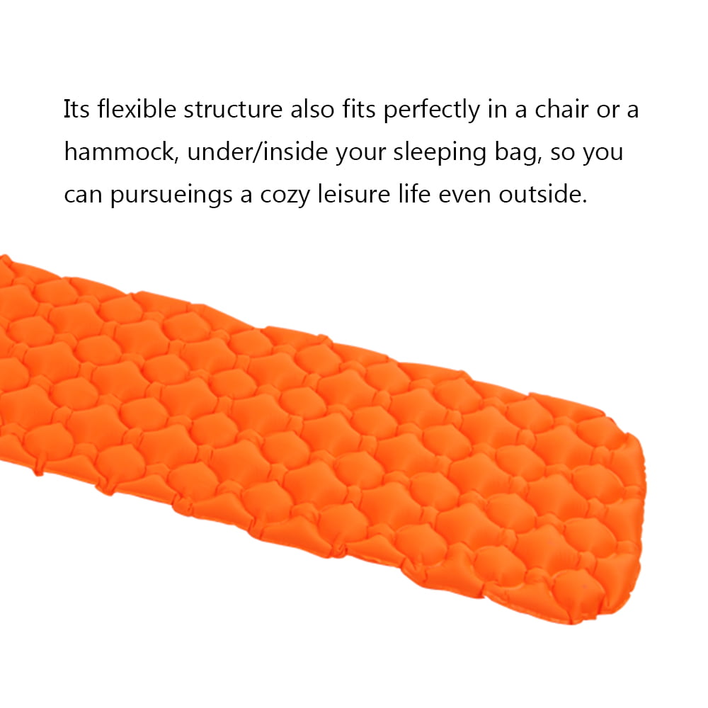 Camping Inflatable Mat Sleeping Air Pad with Pillow TPU Moistureproof-Double Valve