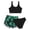 Green4, variant on REDARER Girls 3 Piece Swimsuit Set Crop Top with Swim Bottoms and Print Board Shorts UPF 50 ,12-13 Years
