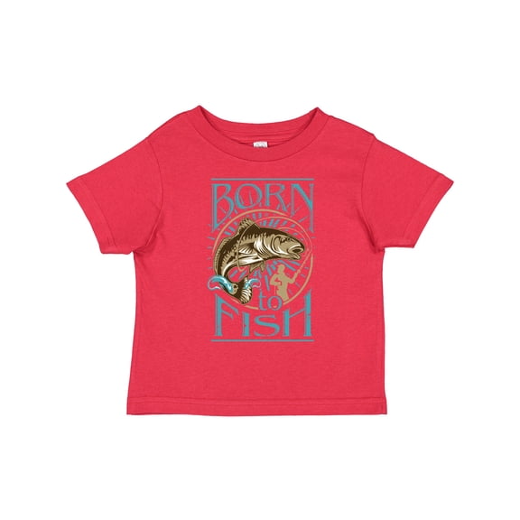 Inktastic Born to Fish Boys or Girls Toddler T-Shirt