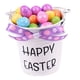 thumbnail image 4 of Adorno de cubo de huevos de Pascua. Cubo de mano versátil para recoger huevos. Lazo estampado violeta, 4 of 7