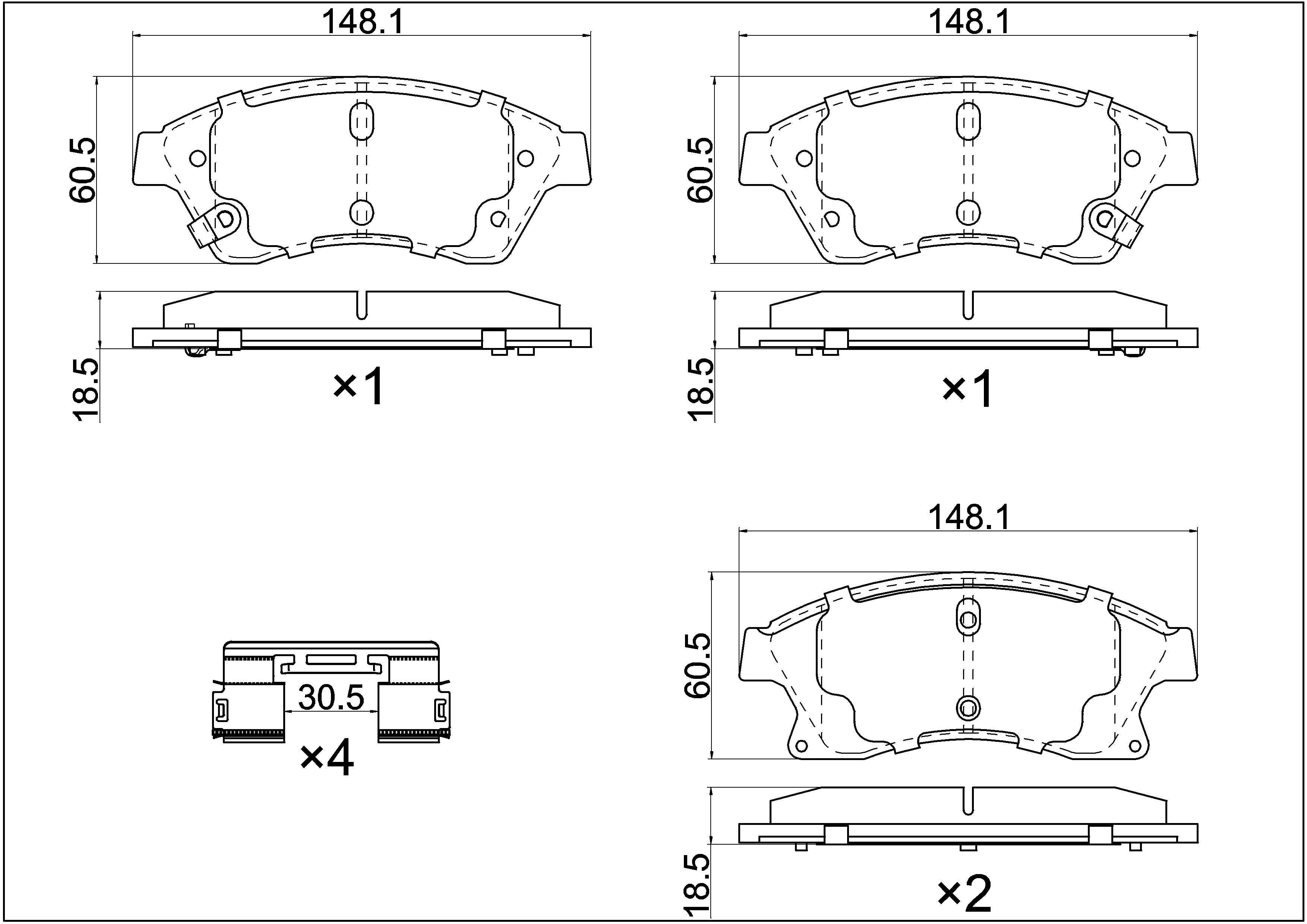 UltraHC 700 Brake Pad Set, Front HC7.1522.0.C, Chevrolet Cruze 2010