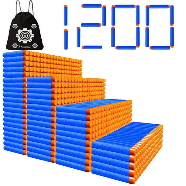Dardos de recarga POKONBOY, paquete de 1200 unidades, compatibles con pistolas Nerf, color azul