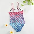 thumbnail image 4 of LYMAYTER Kids Girls One Piece Bikini Swimsuits for Toddler Multi-color Printed Bathing Suit Summer Beach halter Swimwear 4-8 Years, 4 of 8