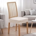 thumbnail image 2 of Deago Waterproof Seat Covers for Dining Room Chairs Set of 4, Stretch Jacquard Removable Washable Chair Seat Slipcovers Protector, No Rear Covers, Beige, 2 of 8