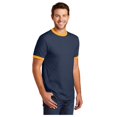 thumbnail image 4 of Port & Company Men's Core Cotton Ringer Classic Soft T-Shirt Navy/ Gold Small, 4 of 4