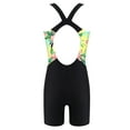 thumbnail image 3 of MSemis Kids Girls Athletic One Piece Boyleg Swimsuit Rashguard Surfing Bathing Suit Yellow&Black 10, 3 of 4