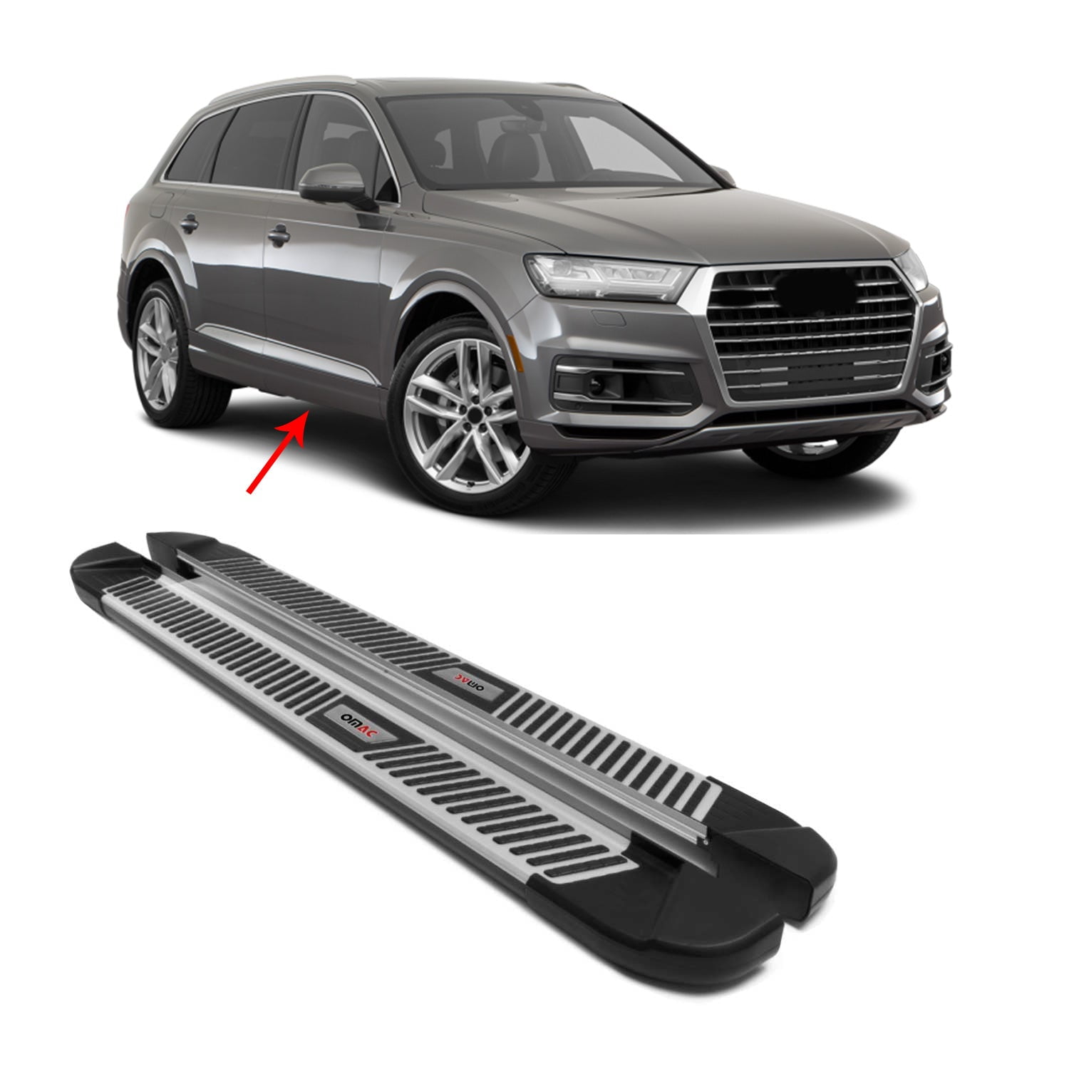 Side Step Running Boards Nerf Bars Alu. 2 Pcs. For Audi Q7 20152021