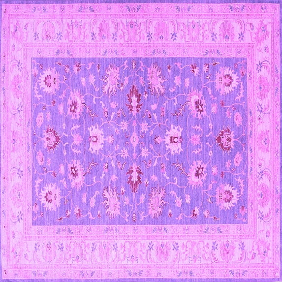Ahgly Company Indoor Square Oriental Purple Traditional Area Rugs, 3' Square