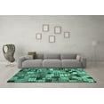 thumbnail image 3 of Ahgly Company Machine Washable Indoor Rectangle Abstract Turquoise Blue Contemporary Area Rugs, 2' x 4', 3 of 4