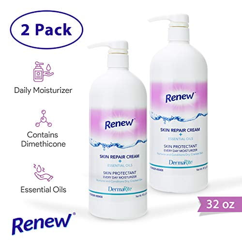 Renew Skin Repair Cream 32 oz Pump, 2 Pack Daily Moisturizer with