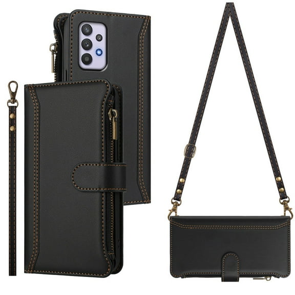 Leather Flip Protective Case Wallet for Samsung Galaxy A32 5G/M32 5G 6.5 Inch