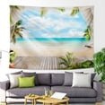 thumbnail image 1 of Tapestry Beach Seascape, microtela, 150 x 130 cm, decoración de habitación, 1 of 1