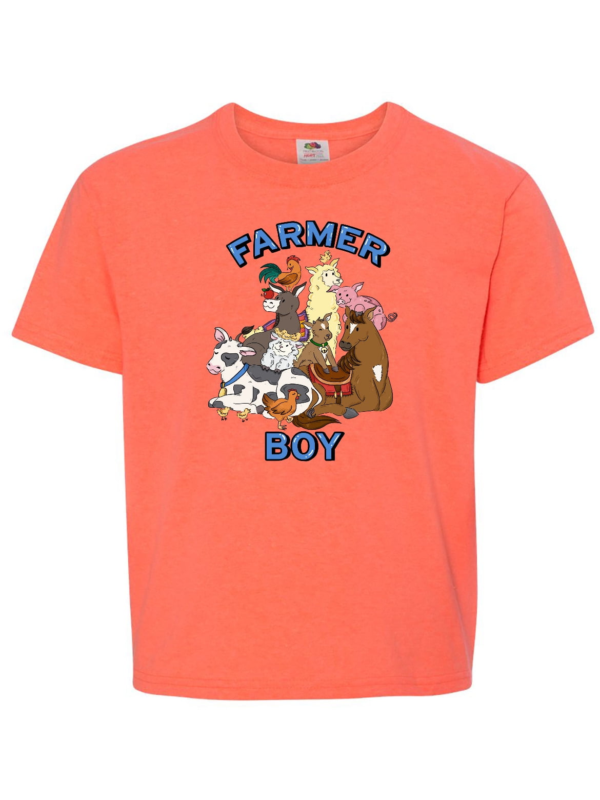 Farmer Boy with Happy Farm Animals Youth TShirt