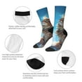thumbnail image 4 of Fotbe Blue Sky Winged Cat Calcetas Largas con Estampado para Hombre y Mujer – Calcetas de Compresión Transpirables y Elásticas, Viajar y Uso Diario Talla 5-11, 4 of 6