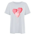 thumbnail image 5 of EQWLJWE Women's Short-Sleeve T-Shirt,Womens Tops Dressy Summer Casual Love Heart Print Graphic Tee for Women,Valentine's Day Gifts for Her White(S-3XL), 5 of 5