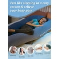 thumbnail image 2 of Meiz Pregnancy Pillows, Cooling Silky Pregnancy Pillows for Sleeping, 65" U Shaped Full Body Maternity Pillow for Pregnant Women, with Washable Jersey Cotton Cover, Blue, 2 of 15