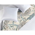 thumbnail image 2 of Floral Design Bed Runner, Neutral Colors Boho Flowers Vintage Art and Leaves Greenery Print, Decorative Accent Bedding Scarf for Hotels Homes & Guest Rooms, King, Cream Pale Azure Blue, by Ambesonne, 2 of 3