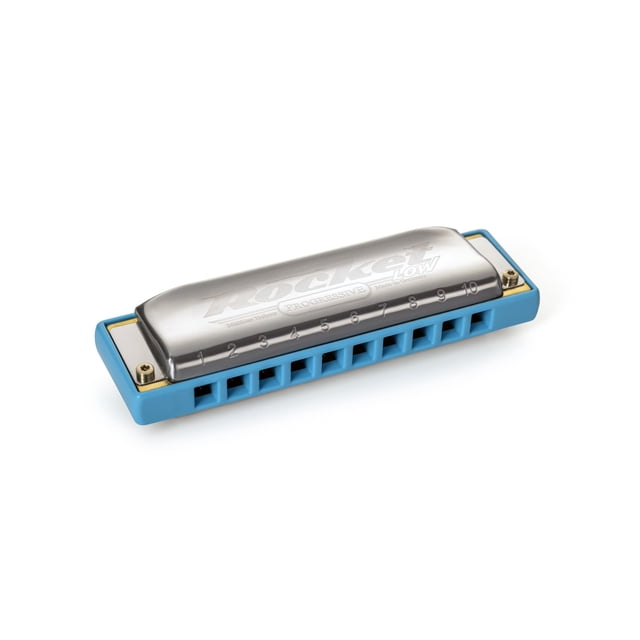 Armónica Hohner Rocket Low en D con placa de latón y SnapCase