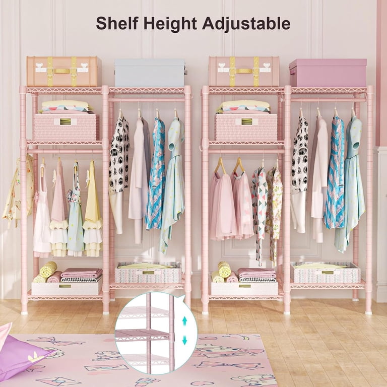 Garment Rack Children's 4 Tier Freestanding Closet Ulif F1 Garment Rack For Kids, Baby ...