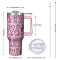 thumbnail image 2 of Pink Breast Cancer and Love Tumbler with Handle and Lid,40oz Double Wall Vacuum Insulated Tumbler,Cups Gift for Women and Men, 2 of 7