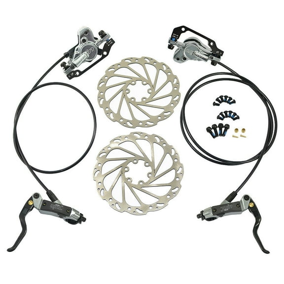 JUIN TECH DB1 MTB E-bike Hydraulic Dual-Piston Disc Brake Set w/160mm Rotor, Gray #JT2265