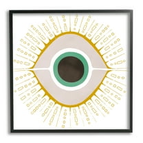 Stupell Industries Contemporary Evil Eye Symbol Abstract Painting Black Framed Art Print Wall Art