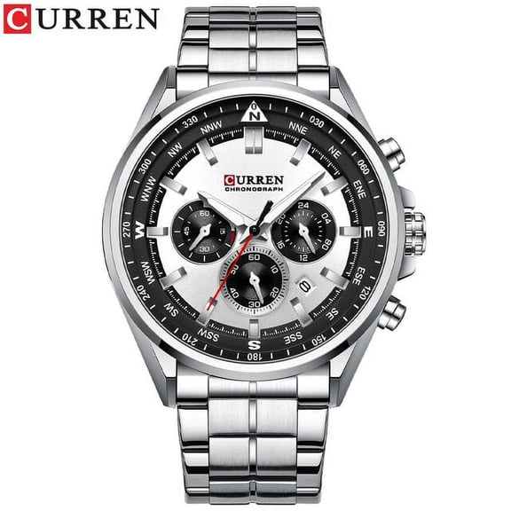 Curren Luxury Wrist Watches For Men Stainless Steel Quartz Wristwatches With Chronograph Casual Sport Clock - Quartz Wristwatches
