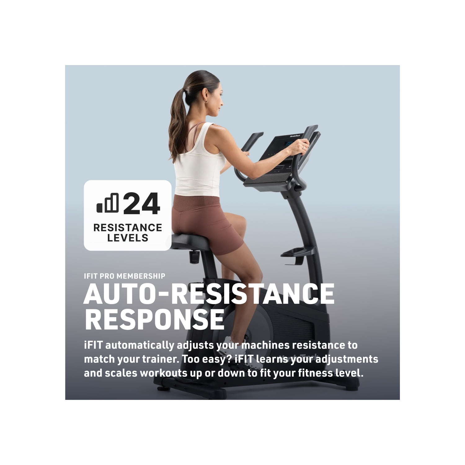NordicTrack G LE Upright Smart Exercise Bike with 24 Resistance Levels, Silent Magnetic Resistance™,  AutoBreeze™ Fan, SmartAdjust™ Technology & Powered by iFIT